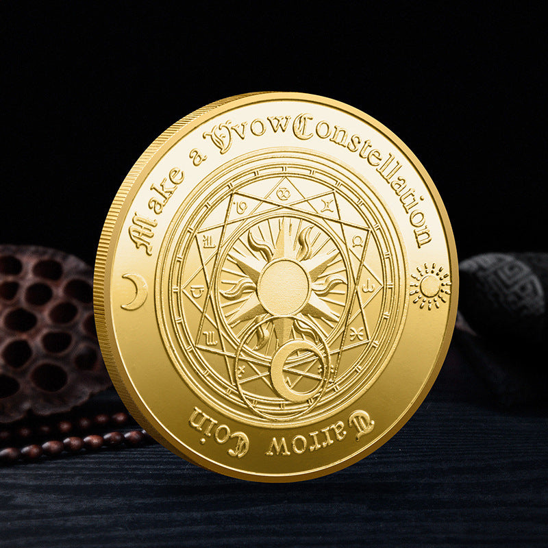 Tarot Wish Coin Lucky Constellation Commemoration